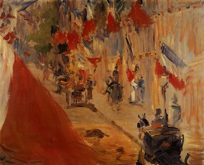 Rue Mosnier con bandiere da Édouard Manet